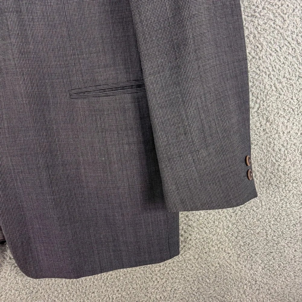 Canali Suit Jacket Mens 42L Gray Check Wool Made in Italy Two Button Notch Lapel